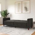 Nowata Regal Grey Linen Futon Sofa Bed - 2180429NUK