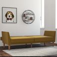 Nowata Regal Mustard Linen Futon Sofa Bed - 2180329NUK