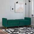 Nowata Skylar Green Velvet Sofa Bed - 2358979NUK