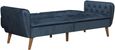 Nowata Tallulah Blue Velvet Futon Sofa Bed - 2144679NUK