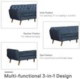 Nowata Tallulah Blue Velvet Futon Sofa Bed - 2144679NUK