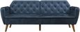 Nowata Tallulah Blue Velvet Futon Sofa Bed - 2144679NUK