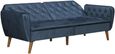 Nowata Tallulah Blue Velvet Futon Sofa Bed - 2144679NUK