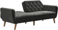 Nowata Tallulah Grey Velvet Futon Sofa Bed - 2144479NUK