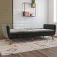 Nowata Tallulah Grey Velvet Futon Sofa Bed - 2144479NUK