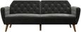 Nowata Tallulah Grey Velvet Futon Sofa Bed - 2144479NUK