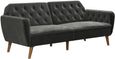 Nowata Tallulah Grey Velvet Futon Sofa Bed - 2144479NUK