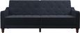 Nowata Vintage Blue Velvet Tufted Futon Sofa Bed - 2238679NUK