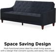 Nowata Vintage Blue Velvet Tufted Futon Sofa Bed - 2238679NUK