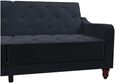 Nowata Vintage Blue Velvet Tufted Futon Sofa Bed - 2238679NUK