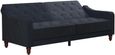 Nowata Vintage Blue Velvet Tufted Futon Sofa Bed - 2238679NUK