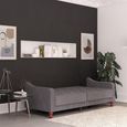 Nowata Vintage Grey Velvet Tufted Futon Sofa Bed - 2238479NUK