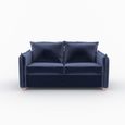Oliver Sofa Bed - Sunningdale Midnight Blue Fabric - 2 Seater