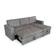 Omniya Corner Sofa Bed - Grey Fabric - Pull Out