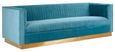 Opal Sofa - 3 Seater - Light Blue Velvet Fabric