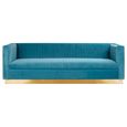 Opal Sofa - 3 Seater - Light Blue Velvet Fabric