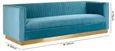 Opal Sofa - 3 Seater - Light Blue Velvet Fabric