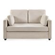 Ottilie Beige Fabric Sofa - 2 Seater