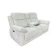 Owen Electric Recliner Sofa - Cream Fabric - 2 Seater - Console