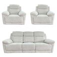 Owen Electric Recliner Sofa Set - Cream Fabric - 3+1+1 Seater