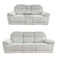 Owen Electric Recliner Sofa Set - Cream Fabric - 3+2 Seater