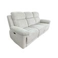 Owen Electric Recliner Sofa - Cream Fabric - 3 Seater