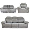 Owen Electric Recliner Sofa Set - Grey Fabric - 3+2+1 Seater