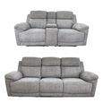 Owen Electric Recliner Sofa Set - Grey Fabric - 3+2 Seater