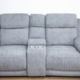 Owen Electric Recliner Corner Sofa - Grey Fabric - Console