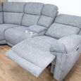 Owen Electric Recliner Corner Sofa - Grey Fabric - Console
