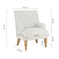 Padstow Highback Armchair - White Fabric