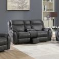Phoenix Power Recliner Sofa - Charcoal Leather - 2 Seater