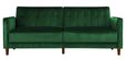 Pinto Tufted Transitional Futon Green Velvet Fabric 2 Seater Sofa Bed - 2164979UK