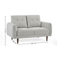 Remy Light Grey Fabric Sofa - 2 Seater