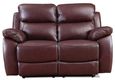 Rivoli Recliner Sofa - Burgundy Leather - 2 Seater