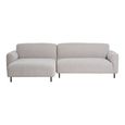 Salvador Lounge Sofa - Light Grey Boucle Fabric - Black Legs - LHF