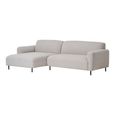 Salvador Lounge Sofa - Light Grey Boucle Fabric - Black Legs - LHF