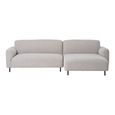 Salvador Lounge Sofa - Light Grey Boucle Fabric - Black Legs - RHF