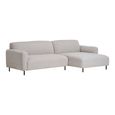 Salvador Lounge Sofa - Light Grey Boucle Fabric - Black Legs - RHF