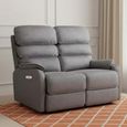 Savoy 2 Seater Electric Recliner Sofa - Grey Fabric