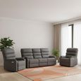 Savoy Electric Recliner Sofa Suite - 3+1+1 - Grey Fabric