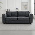 Serena Sofa - Charcoal Black Fabric - 3 Seater
