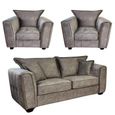 Serena Sofa Set - Mocha Brown Fabric - 3+1+1 Seater
