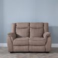 Seville Brown Fabric 2 Seater Sofa