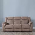 Seville Brown Fabric 3 Seater Sofa
