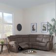 Seville Brown Fabric Recliner Corner Sofa