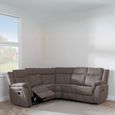 Seville Brown Fabric Recliner Corner Sofa