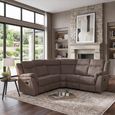 Seville Recliner Corner Sofa - Brown Fabric