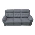 Shelby Grey Fabric 3 Seater Recliner Sofa