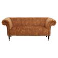 Siena Sofa - 2 Seater - Chesterfield - Brown Velvet Fabric